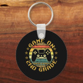 Game On Press Start 2e graad Terug naar school Sleutelhanger (Voorkant)