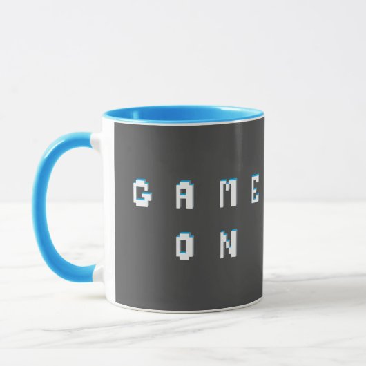 Game on retro pixel stijl tekst afbeelding mok (Links)
