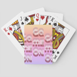 Game On | Retro Typografie Roze Lila Peach Pokerkaarten