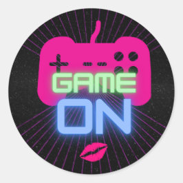 Game on ronde sticker