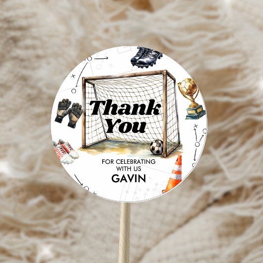 Game On Soccer Birthday Party Ronde Sticker