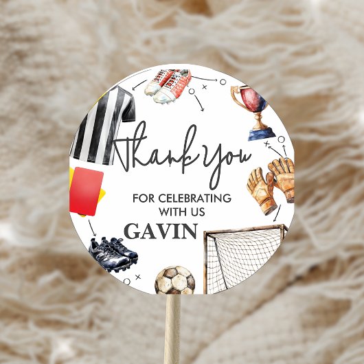 Game On Soccer Birthday Ronde Sticker