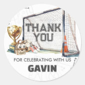 Game On Soccer Boy Birthday Ronde Sticker (Voorkant)