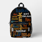 Game On the Go: Basketbal Accessoire Kleurrijke Te Bedrukte Rugzak (Voorkant)