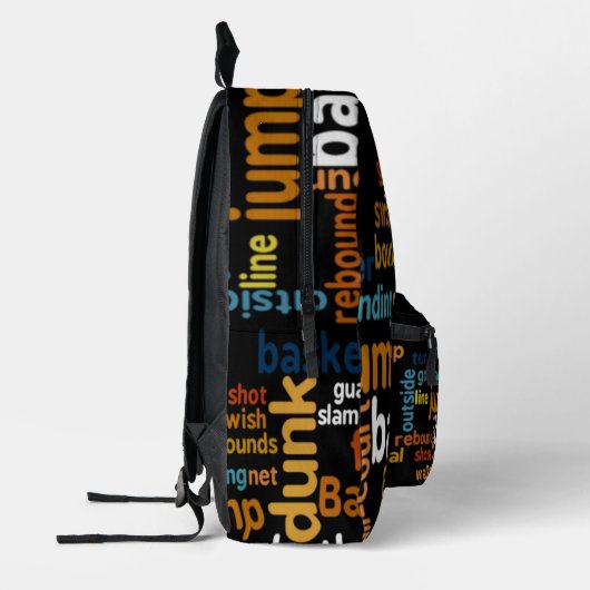 Game On the Go: Basketbal Accessoire Kleurrijke Te Bedrukte Rugzak (Links)