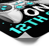 Game On Twelfth Grade Shirts, Funny Gamer Boy Back Poster (Hoek)