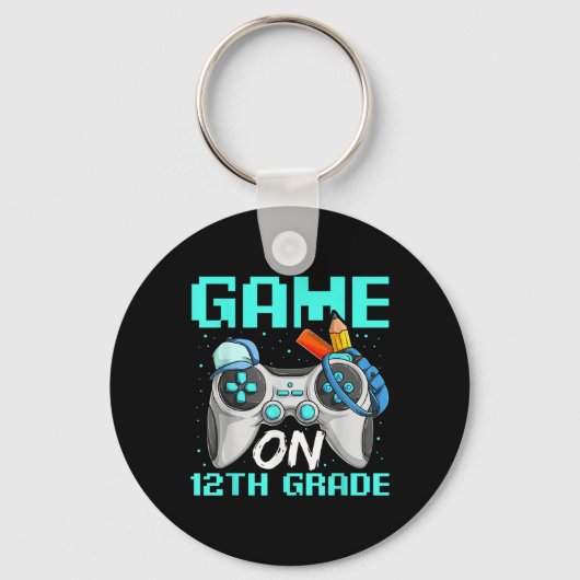 Game On Twelfth Grade Shirts, Funny Gamer Boy Back Sleutelhanger (Voorkant)