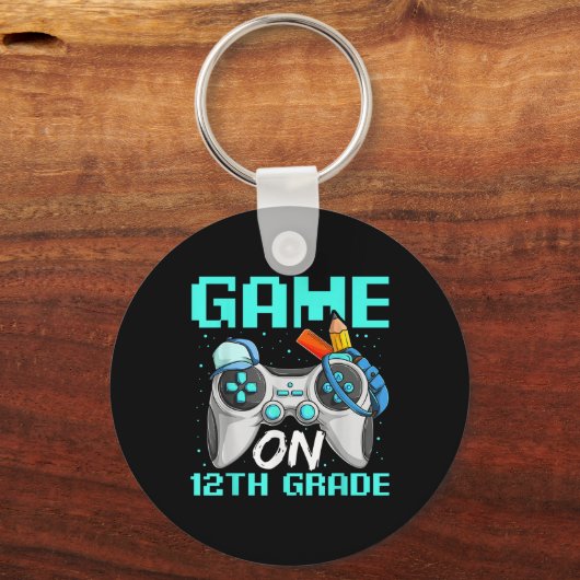 Game On Twelfth Grade Shirts, Funny Gamer Boy Back Sleutelhanger (Voorkant)