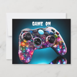 Game On Vibrant Post Kaart