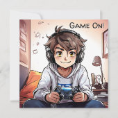 Game On! Video Boy's Gaming verjaardag Kaart (Voorkant)
