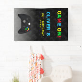 Game On Video Controller Gaming Verjaardagsfeest Spandoek (Insitu)