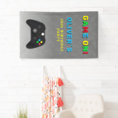 Game On Video Controller Gaming Verjaardagsfeest Spandoek (Insitu)