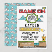 Game On Video Game Birthday Uitnodiging (Voorkant / Achterkant)