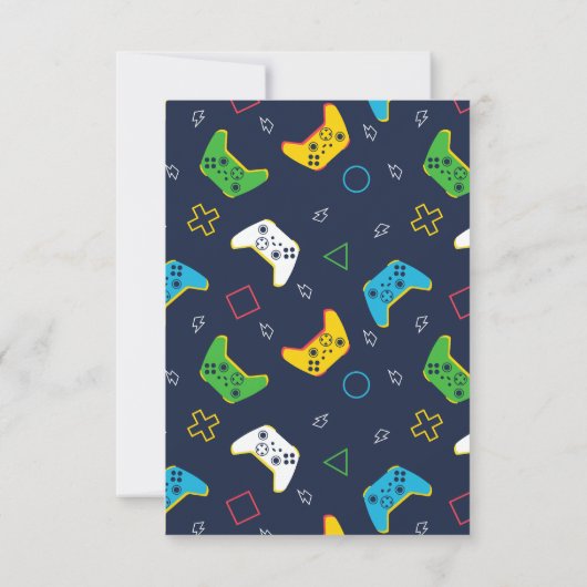 Game On Video Game Boy Birthday Bedankkaart (Achterkant)