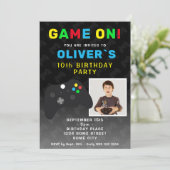 Game On Video Game Controller Foto Verjaardag Kaart (Staand voorkant)