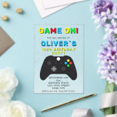Game On Video Game Controller Gaming Birthday Acryl Uitnodigingen (Insitu (Huwelijk))