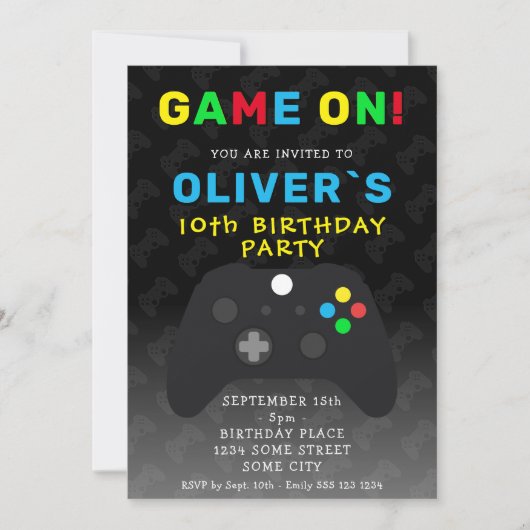 Game On Video Game Controller Gaming Birthday Kaart (Voorkant)