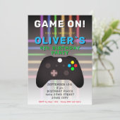 Game On Video Game Controller Gaming Birthday Kaart (Staand voorkant)