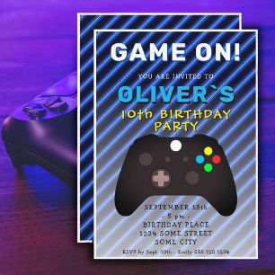 Game On Video Game Controller Gaming Birthday Kaart