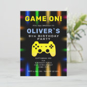 Game On Video Game Controller Gaming Birthday Kaart (Staand voorkant)