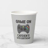 Game On Video Game controller verjaardag papieren  Papieren Bekers (Voorkant)