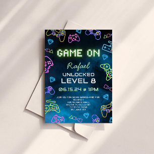 Game On Video Game Uitnodiging