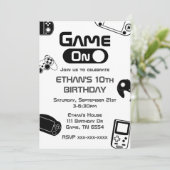 Game On Video Game Uitnodiging Verjaardag (Staand voorkant)