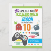 Game On Video Game Verjaardagsfeestje Kaart (Voorkant)