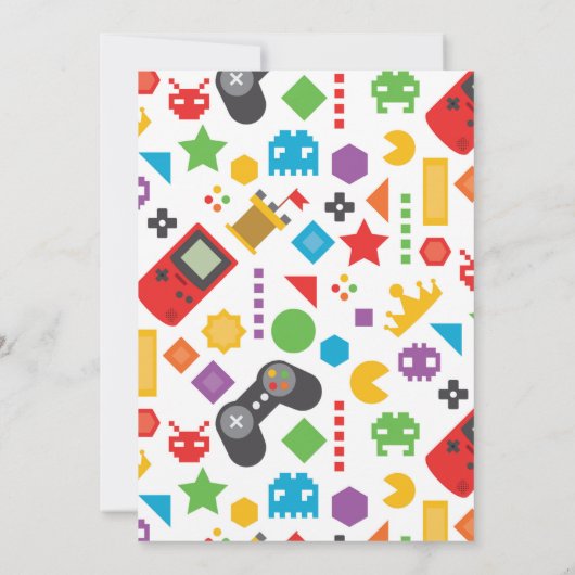 Game On Video Game Verjaardagsfeestje Kaart (Achterkant)