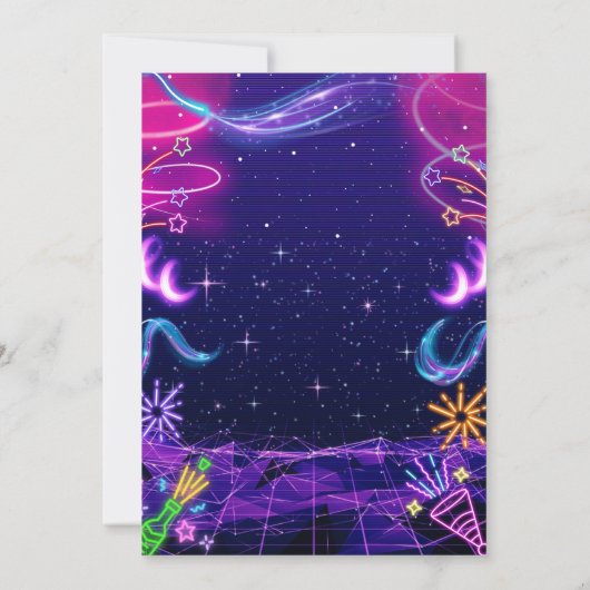 Game On Videogame Neon Verjaardagsfeest Kaart (Achterkant)