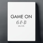 Game on voeg koppelnaam huwelijksfeest plaats stad fotoplaat<br><div class="desc">ontwerp</div>