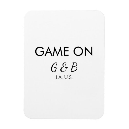 Game on voeg naam koppel huwelijksfeest plaats sta magneet (Verticaal)