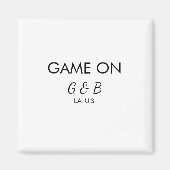 Game on voeg paar naam huwelijksfeest plaats stad  magneet (Voorkant)