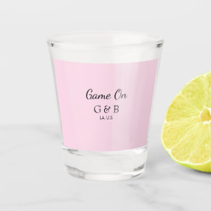 Game on voeg stel naam huwelijksfeest plaats stad shot glas