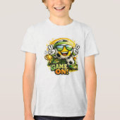 Game On Voetbal Mascotte Splash Tri-Blend Shirt (Voorkant)