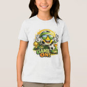 Game On Voetbal Mascotte Splash Tri-Blend Shirt (Voorkant)