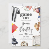Game On Voetbal Verjaardag Kaart (Voorkant)