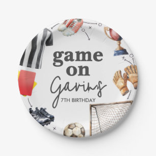 Game On Voetbal Verjaardag Papieren Bordje