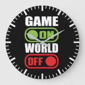 Game On, World Off - Grapy Video Gamer, Gaming Grote Klok (Voorkant)