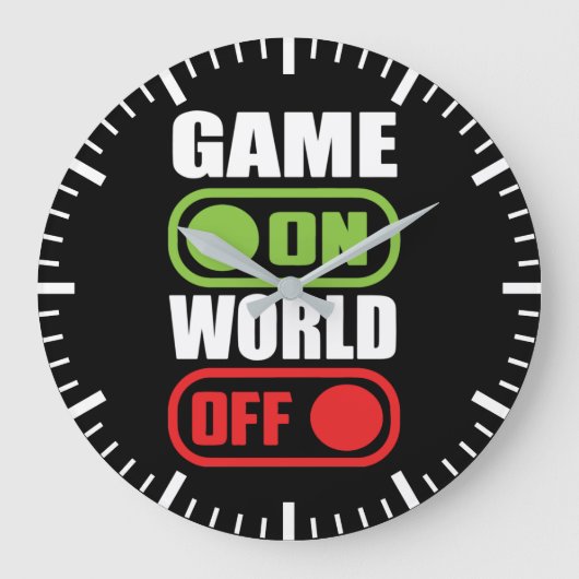 Game On, World Off - Grapy Video Gamer, Gaming Grote Klok (Voorkant)