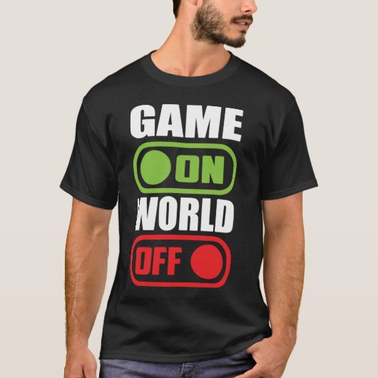 Game On, World Off - Grapy Video Gamer, Gaming T-shirt (Voorkant)