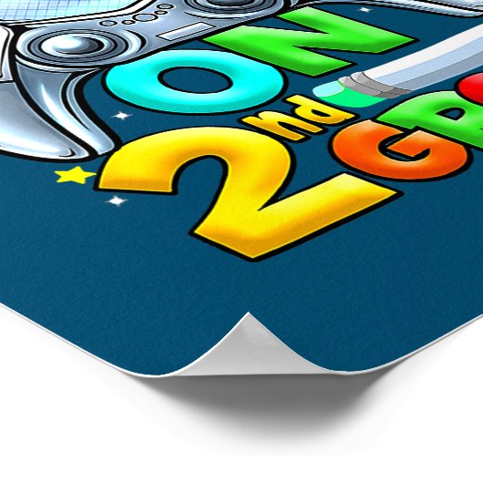 Game op 2e niveau zonder vergrendelde videogamer a poster (Hoek)