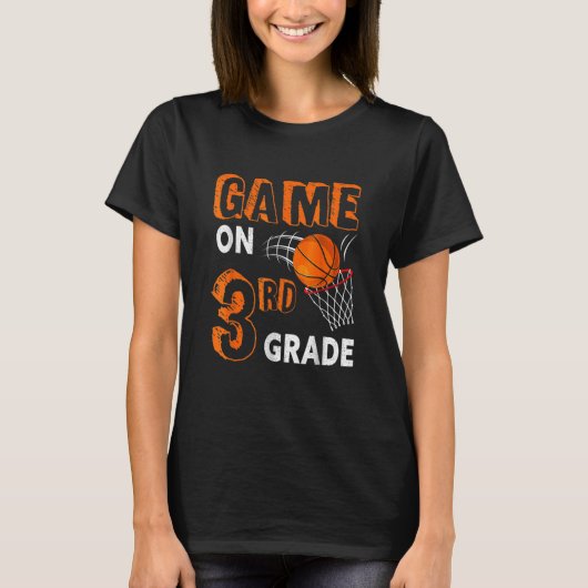 Game op 3e klas Basketball terug naar school grapp T-shirt (Voorkant)