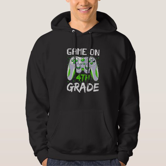 Game op 4e klas terug naar schoolgamer hoodie (Voorkant)