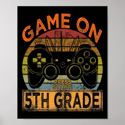 Game op 5e klas Welkom terug naar school Gamer Boy Poster (Voorkant)