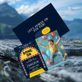 Game op arcade verjaardagsfeestje foto kaart