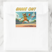 Game Op Basketbal Kikker grote vierkante stickers (Tas)
