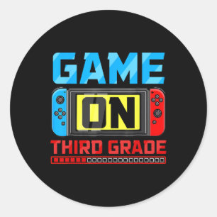 Game op derde klas gamer terug naar school eerste ronde sticker
