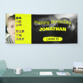 Game op gepersonaliseerde gamer verjaardag niveau  spandoek (Beurs)
