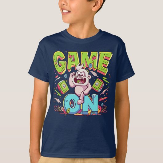Game Op Grote Voet Grappig Gamen T-shirt (Voorkant)